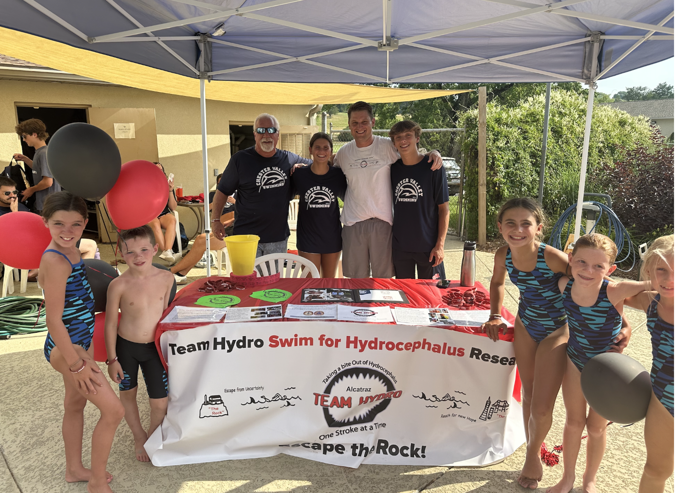 Chester Valley Golf Club Dolphins fundraising table setup